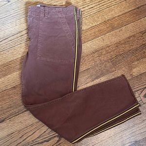 Cotton cargo pant with stripe ribbon side trim